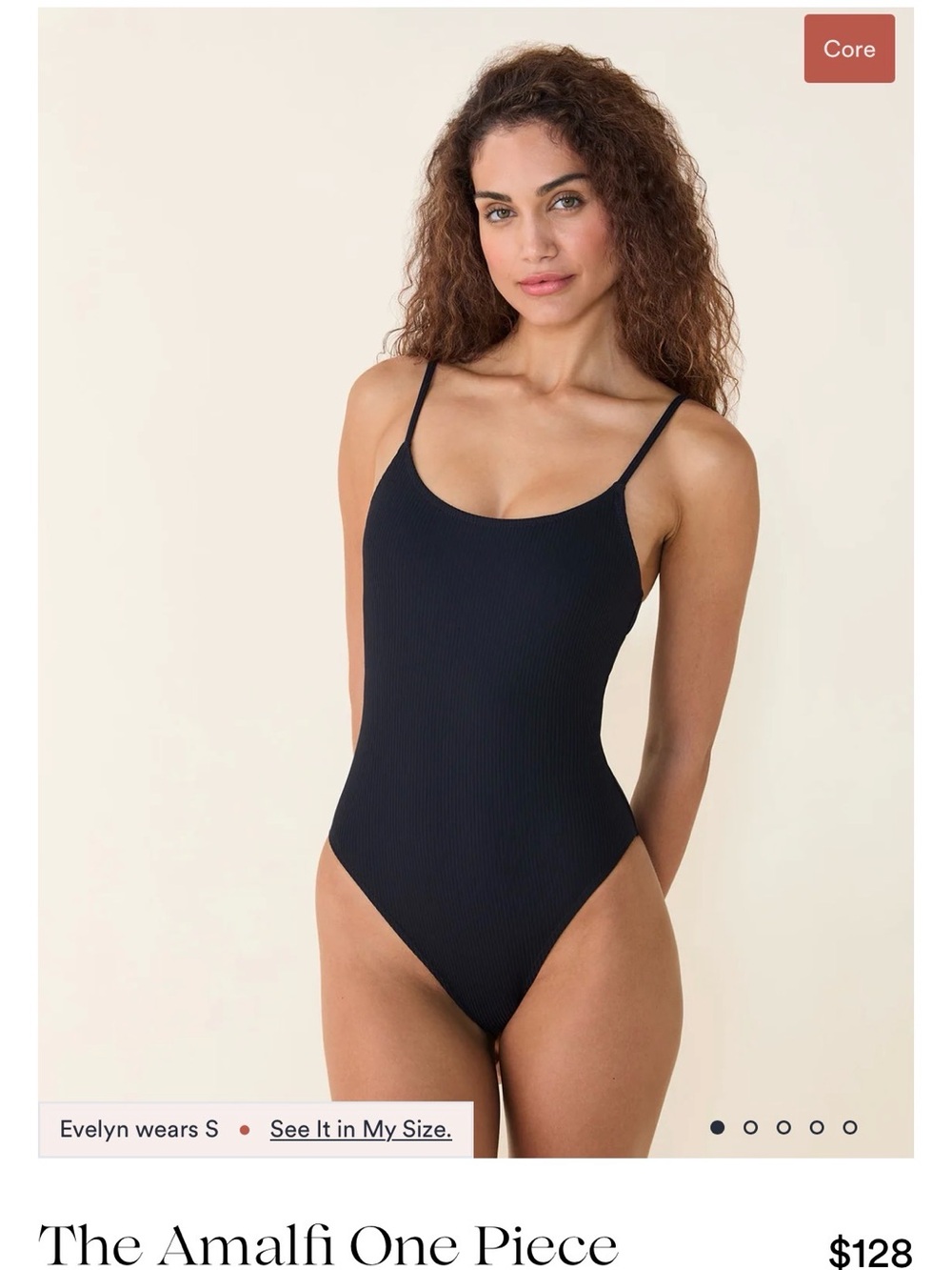 Andie Black Ribbed Amalfi One-Piece Swimsuit